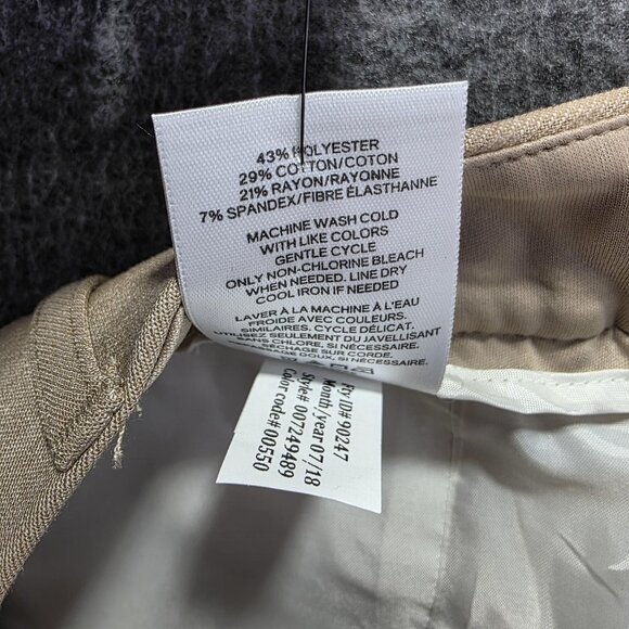 Express Pants Womens 12R Khaki Columnist Barely Boot Mid Rise Stretch Dress - Picture 7 of 12